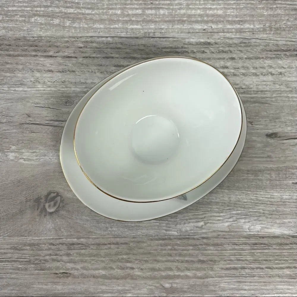 VTG Fine Porcelain Bavaria Bayreuth West Germany 22Ct Gold Sauciere Bowl Plate